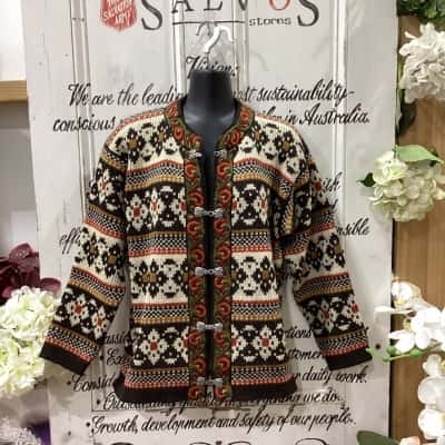 UNIQUE VINTAGE FIND! 100% MOTHPROOF WOOL! NESJAR BRAND! MADE IN NORWAY! Womens  Size S / XS Cardigan Multicoloured / Pattern 
