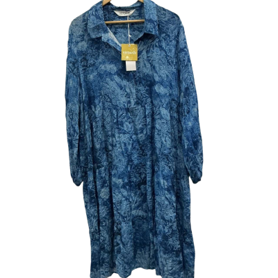 Virtuelle blue cotton and viscose dress, Size 20 