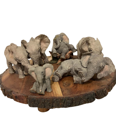 5 Tuskers Paw Prints Elephant Figurines
