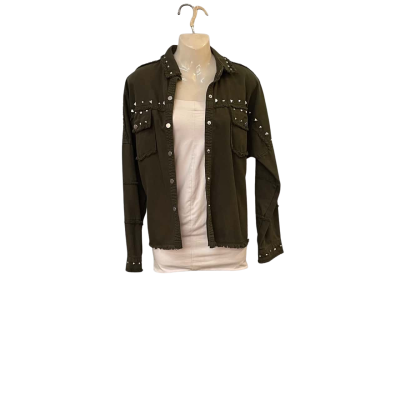 Zara Womens  Size XS Denim Jacket / Winter Jacket Green 