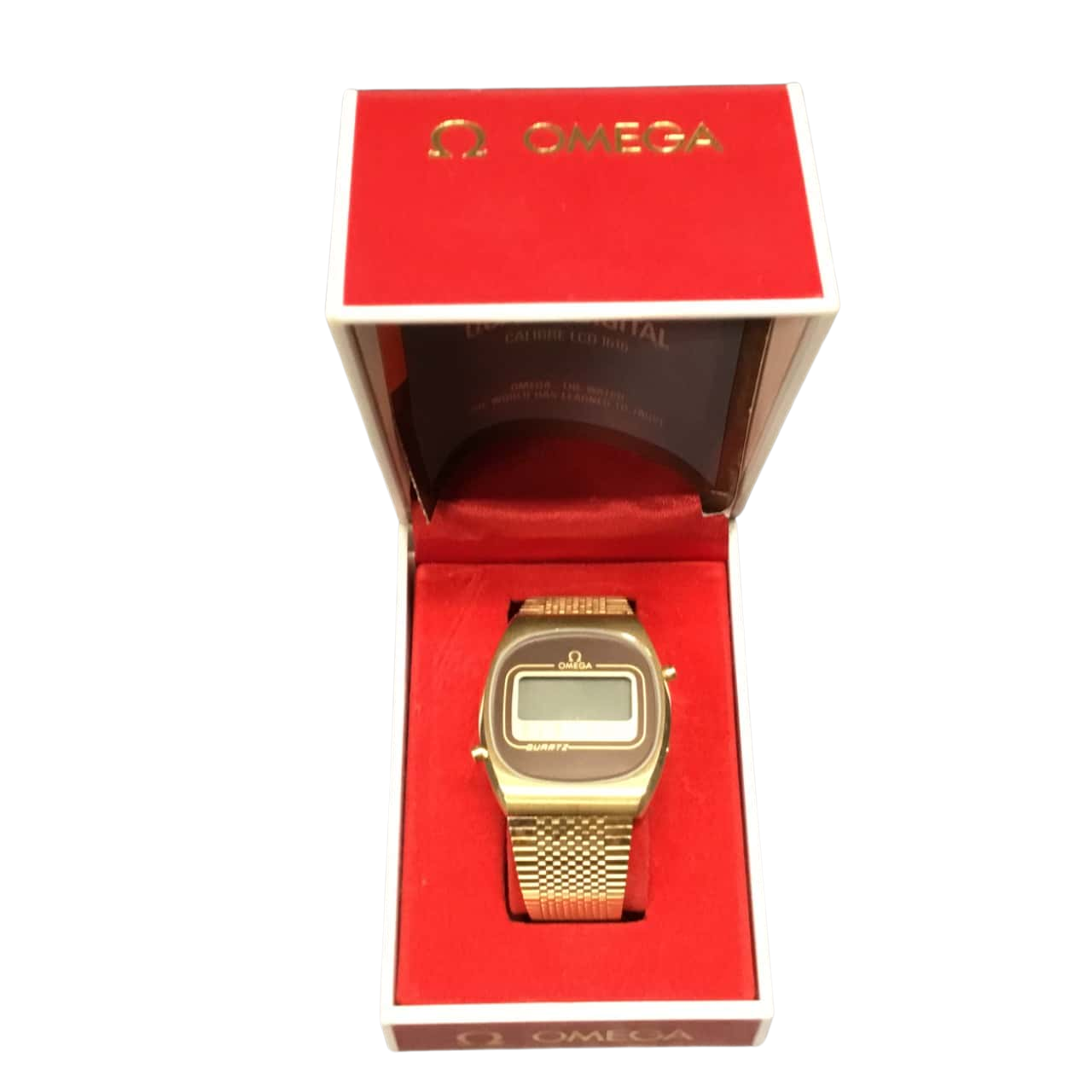 Omega Quartz Watch 1978 Rare Digital Bracelet in box