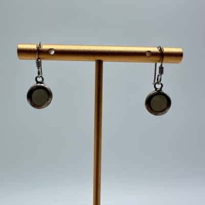 925 Silver & Mother Of Pearl Round Drop Earrings