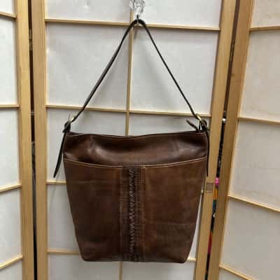 Genuine Leather Women's Shoulder Bag Brown