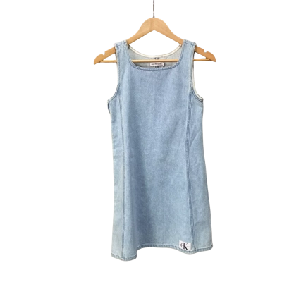 Calvin Klein Jeans Kids  Size 12 Denim Dress Blue RRP $199 