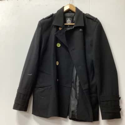 RDX Mens  Size L Winter Coat Black  60% wool H