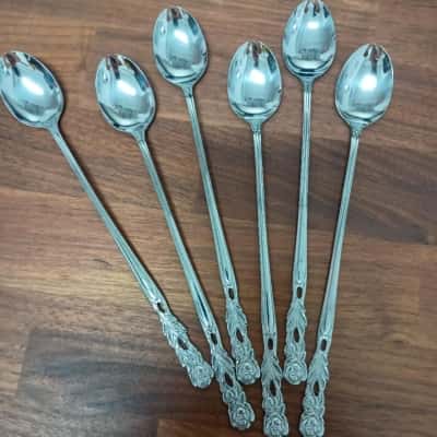 Set 6 Long Handled Spoons w/Tridents - Japan