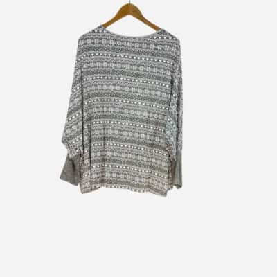 Mia Lucce - Grey Nordic Print PJ Top (Size XXL)