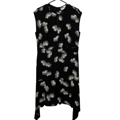 Veronika Maine Women's  Size 12 Floral / Midi / Sleeveless Dress  Black  / White  / Floral 