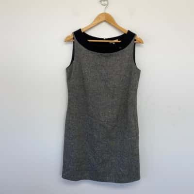 Laura Ashley Grey Sleeveless Office Mini Dress  Size 12 