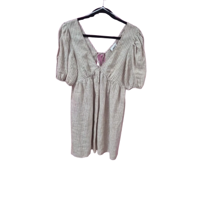 Seed Womens  Size 6 Casual Dress Beige / White 
