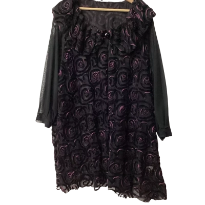  Womens  Swish Size 26 3/4 Sleeve Shirt Purple J