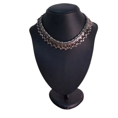Vintage Peter Lang Statement Necklace - Modernist Silver Fringe