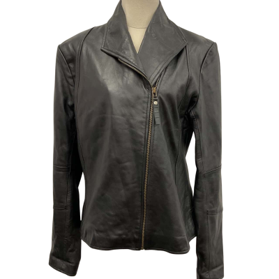 Unisex Size M Black Leather Jacket