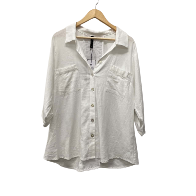 Taking Shape Womens  Size 12 3/4 Sleeve Shirt White 