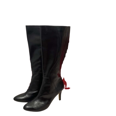 Womens black heels knee high size 10