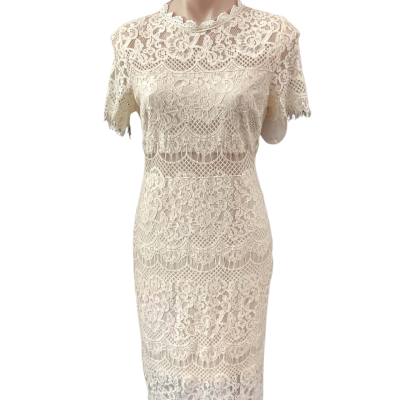  Womens Size L Off White Lace Dress