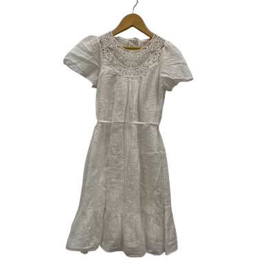 Zimmermann Kids 100% Cotton Dress With Frill Size 8 White 