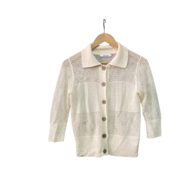 Morrison Womens  Size 0 Button Up Top Cream 