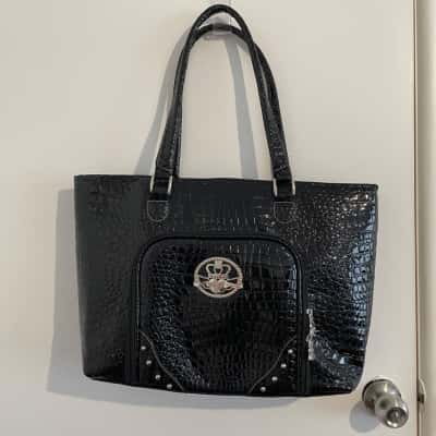 Kathy Von Zeeland Womens Tote Bag Black  / Silver 