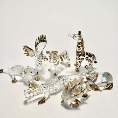Collection of 7 hand-blown Glass Animal Figurines
