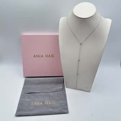Ania Haie 925 Silver Beaded Y Necklace 