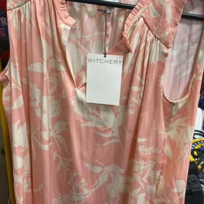 Witchery Womens Size 8 Short Sleeve Top Pink  