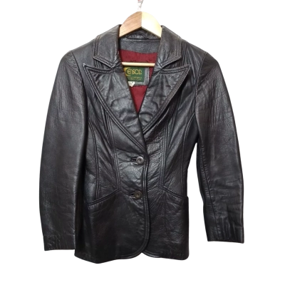 CENSOR Women's Size 6 Black Leather Jacket 