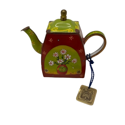 Charlotte Di Vita Miniature Enamel Hand-Painted Teapot 
