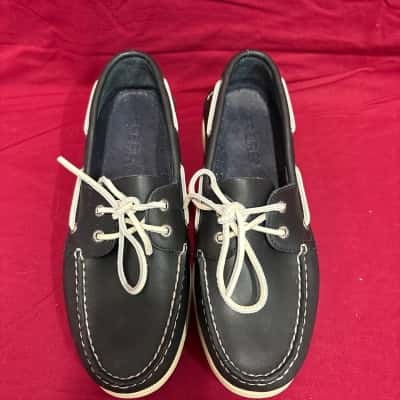 Sperry Top - Sider Men's Leather Boat Shoes Size 095W  Navy Blue 