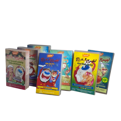 A Collection of Seven Ren and Stimpy VHS tapes