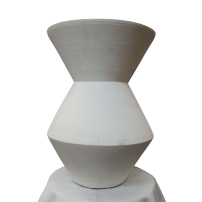 West Elm Large White Pottery Floor Vase