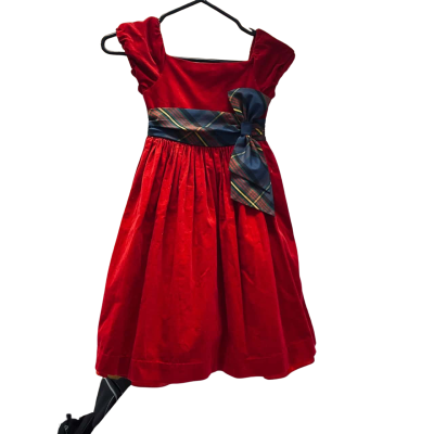 Kids Ralph Lauren Red Fine Corduroy Dress – Size 6 #RalphLaurenKids #DesignerChildren #CorduroyStyle