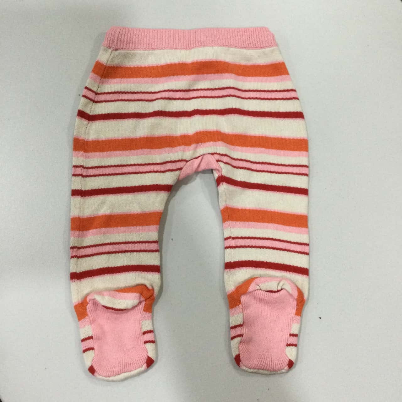 Purebaby, Baby, Knit Pants w/Feet. Newborn, Pink Stripes
