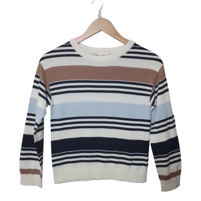 Seed Heritage Women's  Size 10 Blue, White and Brown Top