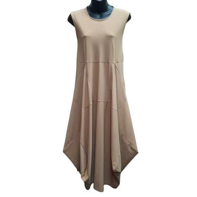 New With Tags DIGBY'S Camel Jersey Multipanel Sleeveless Midi Dress ORRP $195