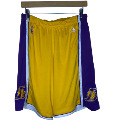 Adidas / NBA Los Angeles Lakers Bryant Kids Shorts Fits 16 Years Boys Purple / Yellow 
