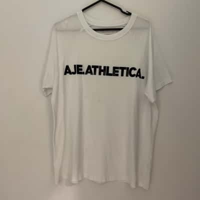AJE Athletica Womens Size 14 Short Sleeve Top White 