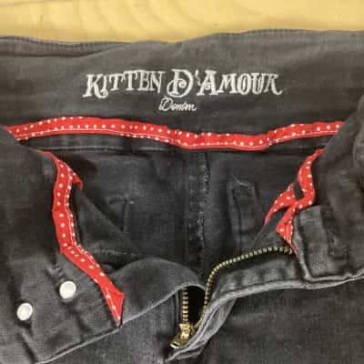 Kitten DAmour High Waisted 3 Button Black Jeans  