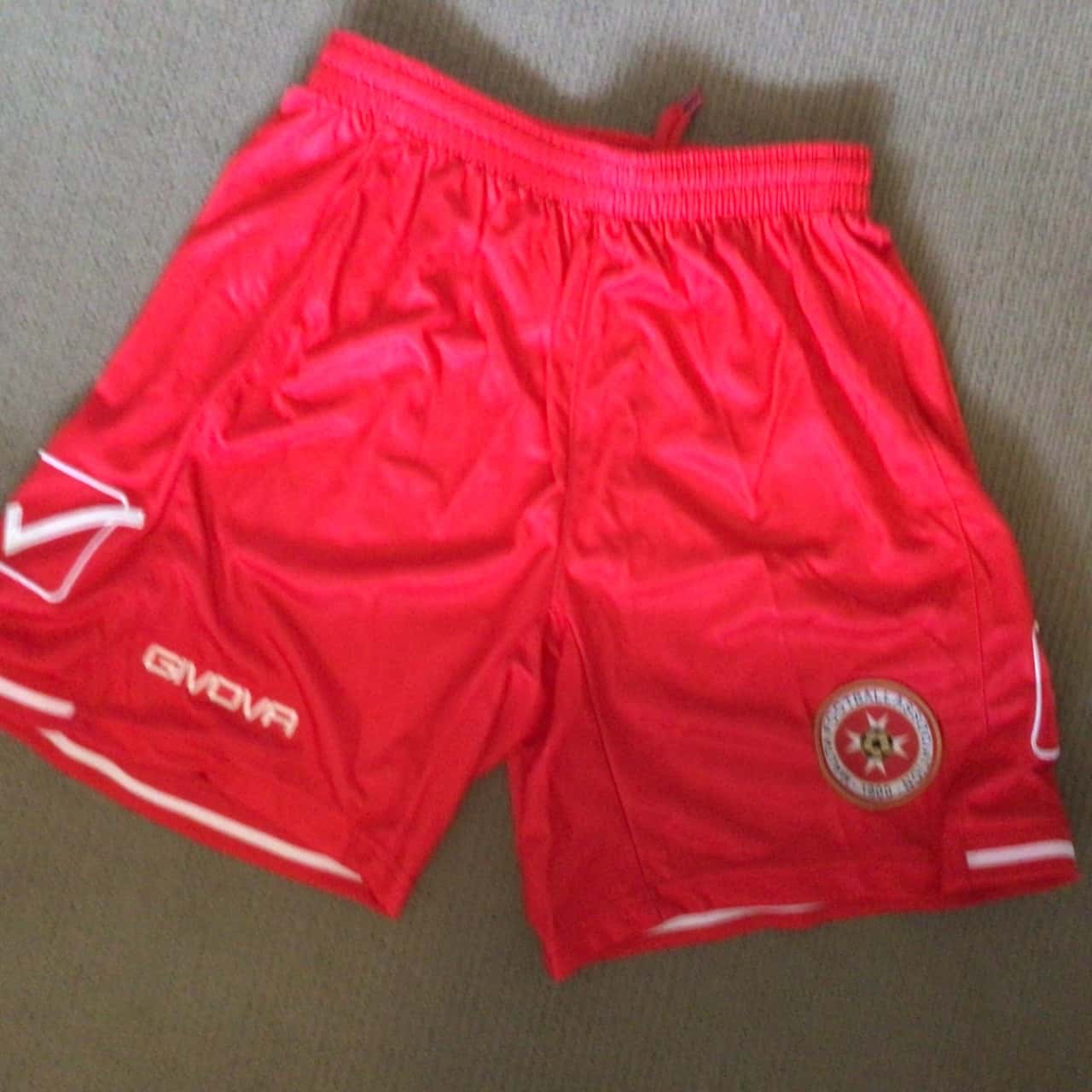 Bnwt Mens 2 Pce Givova Malta Football Club Shorts Shirt Size M Red White