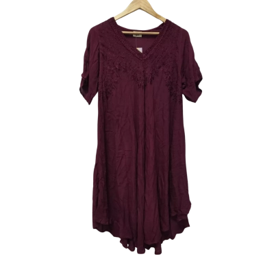  Womens  Size One Size Casual Dress / Midi Dress / Short Sleeve Dress  Maroon 