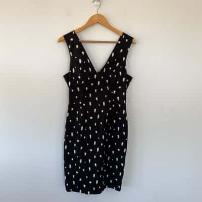 French Connection Black Polka Dot Sleeveless Mini Dress Size 12 