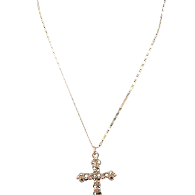  Womens 18k gold plated 20cm chain & gothic crucifix Necklace 