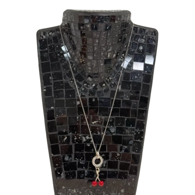 THOMAS SABO Sterling Silver (925) Charm Club Cherry and Fine Cuban SS Chain Necklace (7 grams)