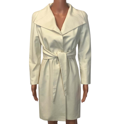 Carla Zampatti Womens  Size 8 Trench Coat Off White 