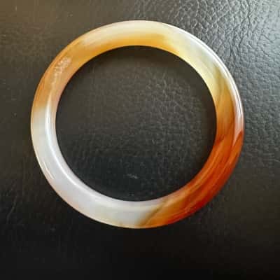  Children’s Jade Bangle Beige / Brown 4cm