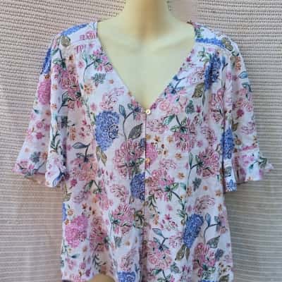 Just Jeans Womens  Size 12 Floral Top Floral 