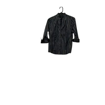 Perri Cutten Womens   3/4 Sleeve  / Pinstriped / Black  & Silver  & Pink Shirt Size 12