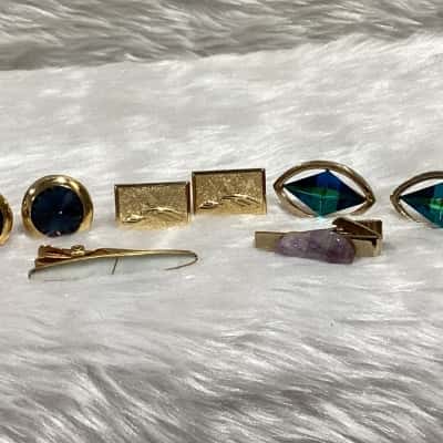 Mens Cufflinks x 3 & 2 Tie Clips