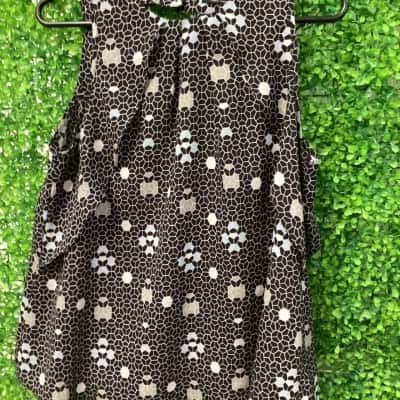 Cue Womens  Size 12 Sleeveless Top Black  / Multicoloured 