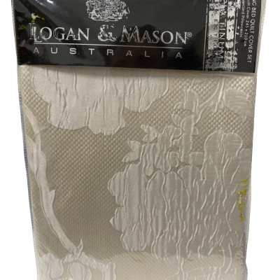 Logan & Mason quilt cover set king bed pearl 